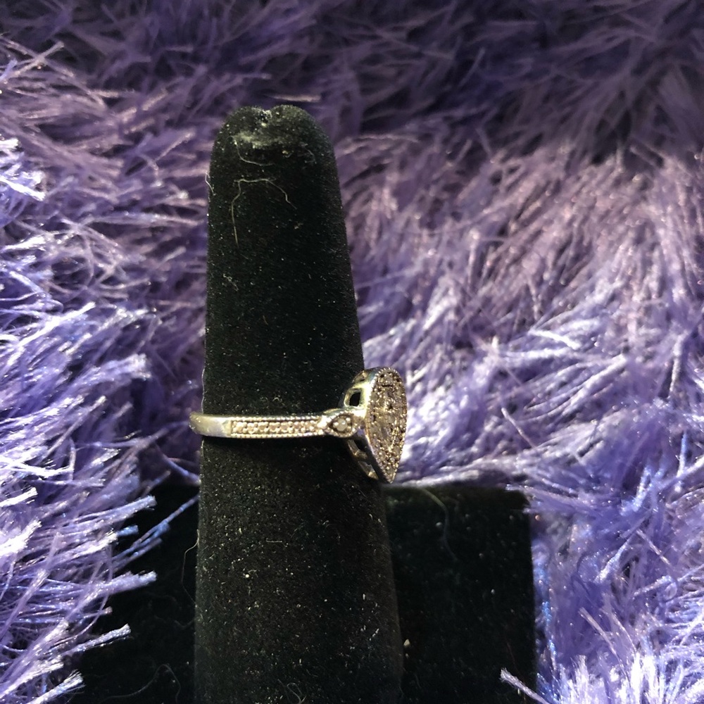 Solid Sterling Silver Ring With Natural Diamonds - image 3